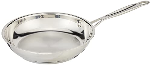 Cuisinart 8-Inch Open Skillet, Stainless Steel Skillet, Large Kitchen Pan, Dishwasher Safe, Compatible with Induction, Electric, Gas Cooktops, Oven Safe Saucepan, Cool Grip Handles