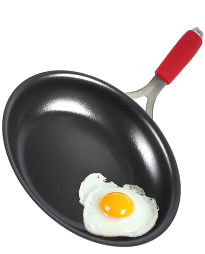 Agerma Roasting Pans, 10 Inch Nonstick Frying Pan, Tri-Ply Clad Stainless Steel Skillet with Reinforced Coating, Detachable Handle with Sleeve, Dishwasher & Oven Safe, Induction Compatible, PFOA-Free