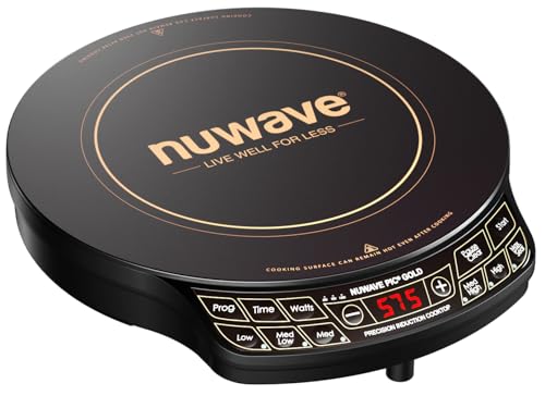 Nuwave Precision Induction Cooktop Gold, 96 Temp Settings 100°F to 575°F