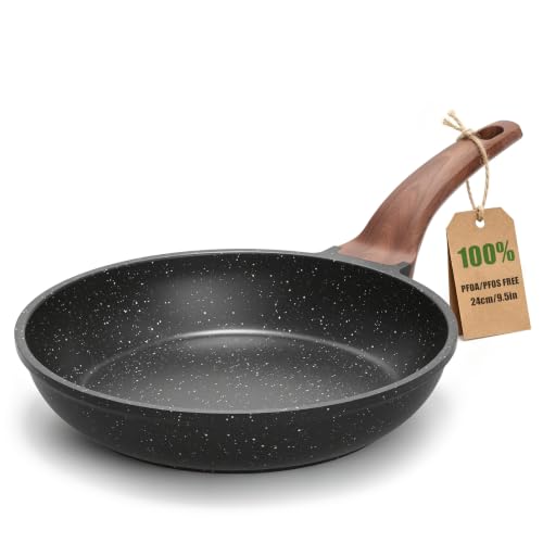 YASHE 9.5 Inch Granite Nonstick Frying Pan, Induction Hob, Non-Toxic