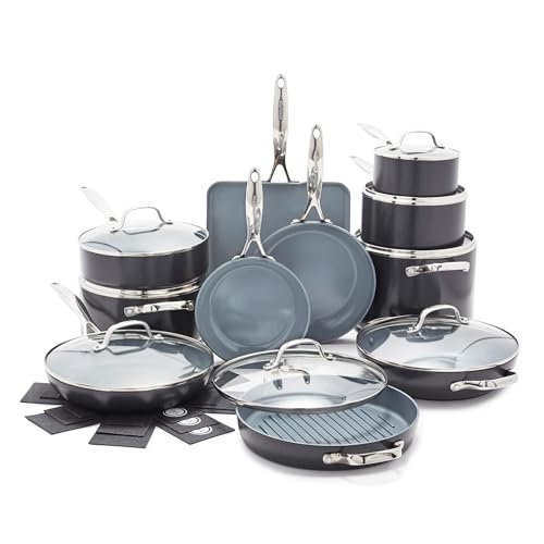 GreenPan Valencia Pro 22 Piece Cookware Set Ceramic Nonstick Pots & Pans