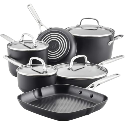 KitchenAid Hard-Anodized Induction Nonstick Cookware Pots and Pans Set