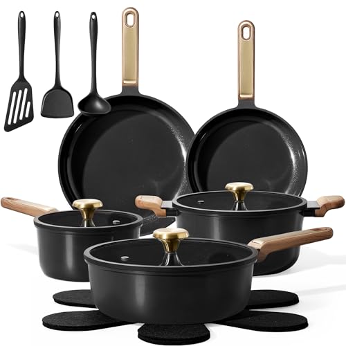 CAROTE Ceramic Cookware Sets, Pots and Pans Set, 16pcs — Manufacturer product photo